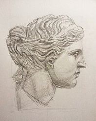 Урок рисования гипсовой головы